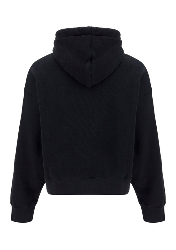 Curved Logo Hoodie - Black White