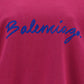 Brushstroke Logo Print Crewneck Sweatshirt - Fuchsia