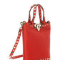 Rockstud Grainy Calfskin Small Tote - Red