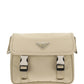 Re-Nylon and Saffiano Leather Shoulder Bag - Beige