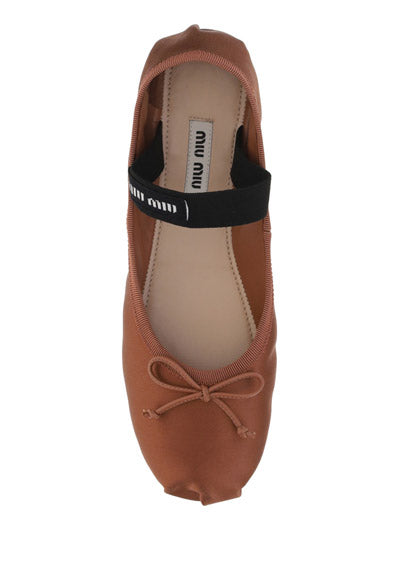 Satin Ballerinas - Cocoa Brown