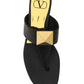 One Stud Calfskin Flat Thong Sandal - Black