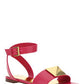 One Stud Flat Sandal in Calfskin With Maxi Stud Embellishment - Blossom