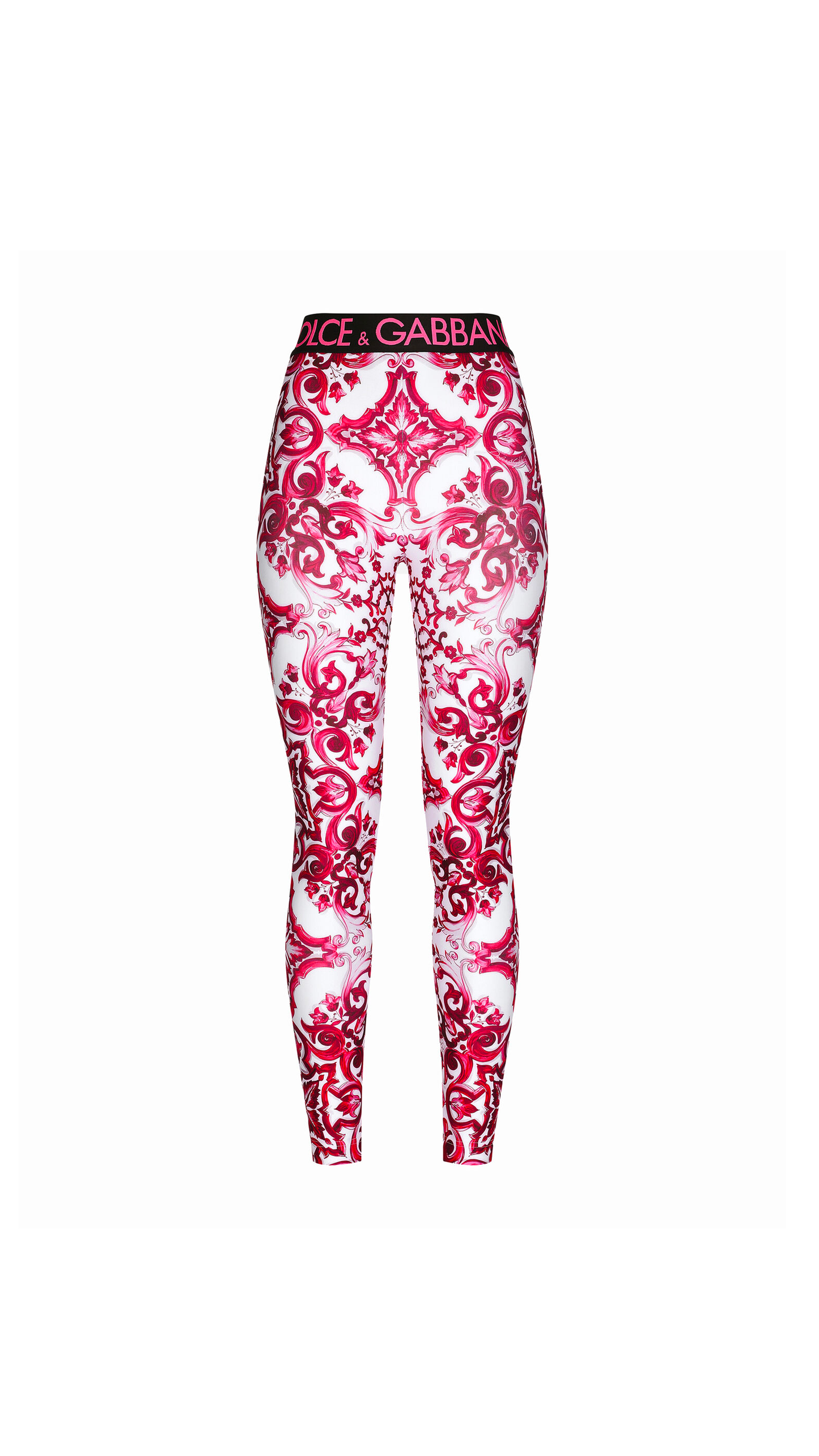 Majolica-print jersey leggings - Multicolor