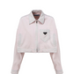 Cropped Organic Denim Jacket - Pale Pink