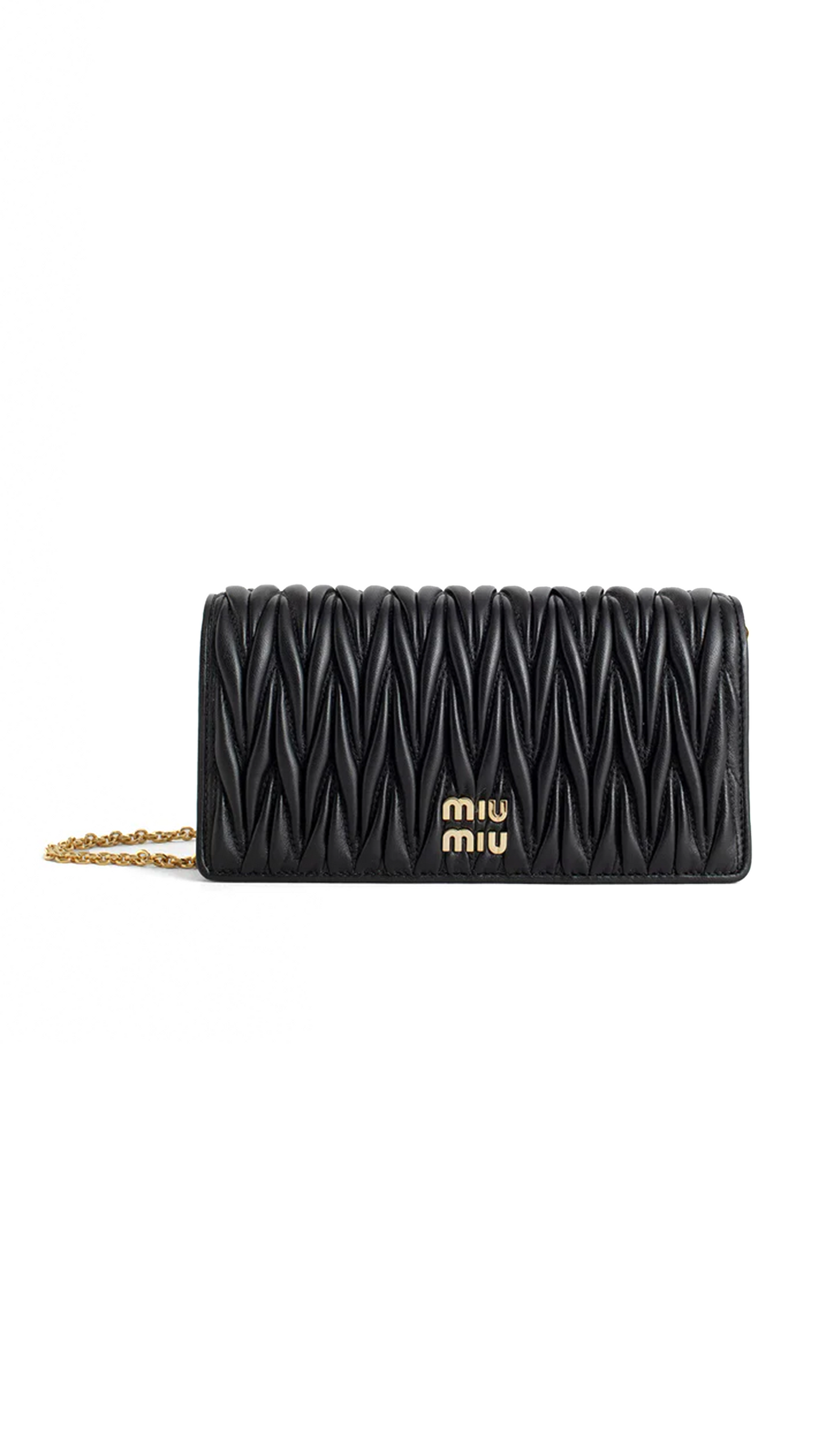 Matelassé Nappa Leather Mini Bag - Black