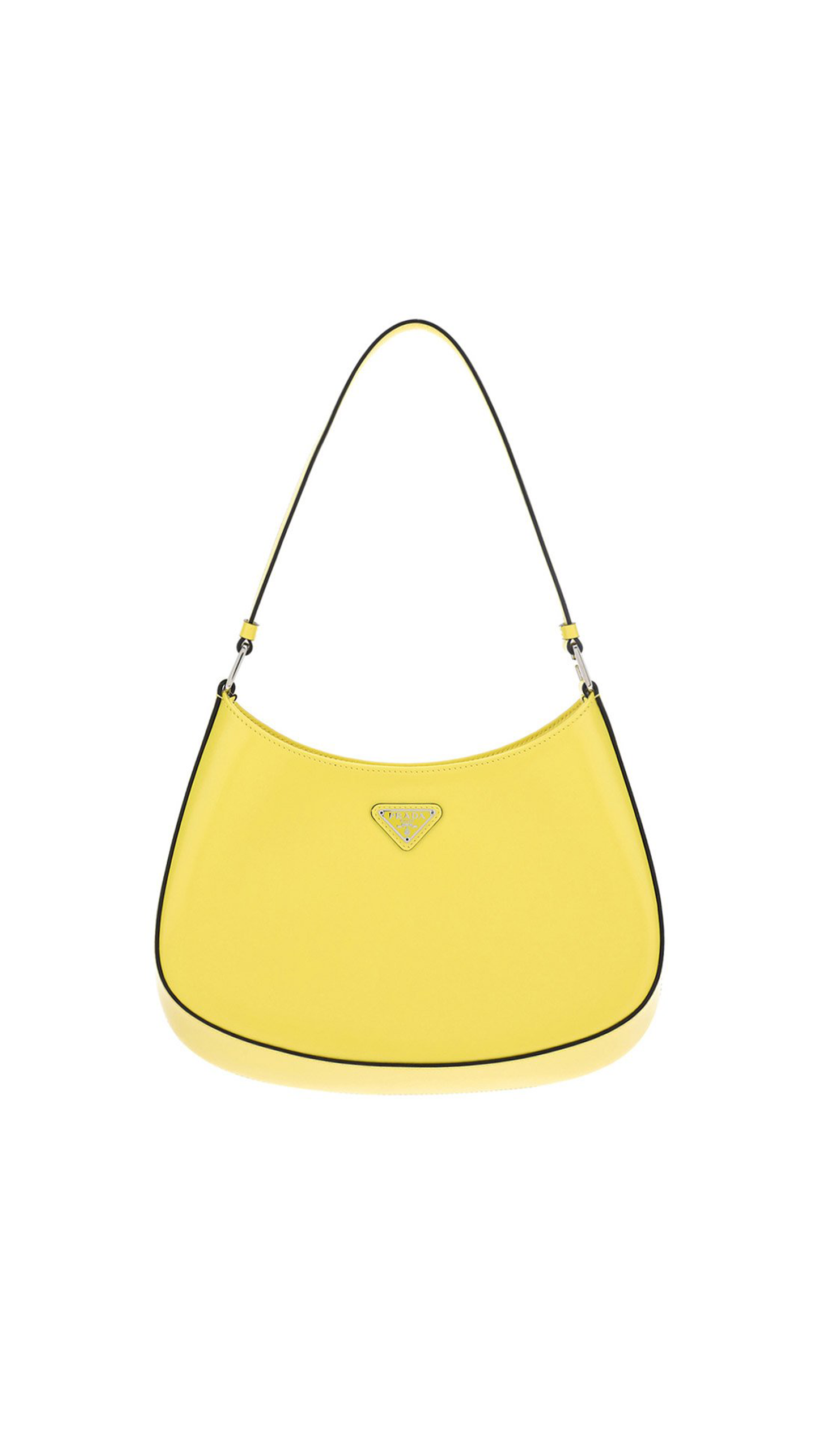 Prada Cleo Brushed Leather Shoulder Bag - Yellow.