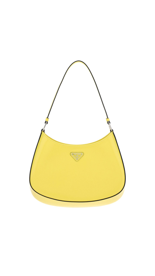 Prada Cleo Brushed Leather Shoulder Bag - Yellow.
