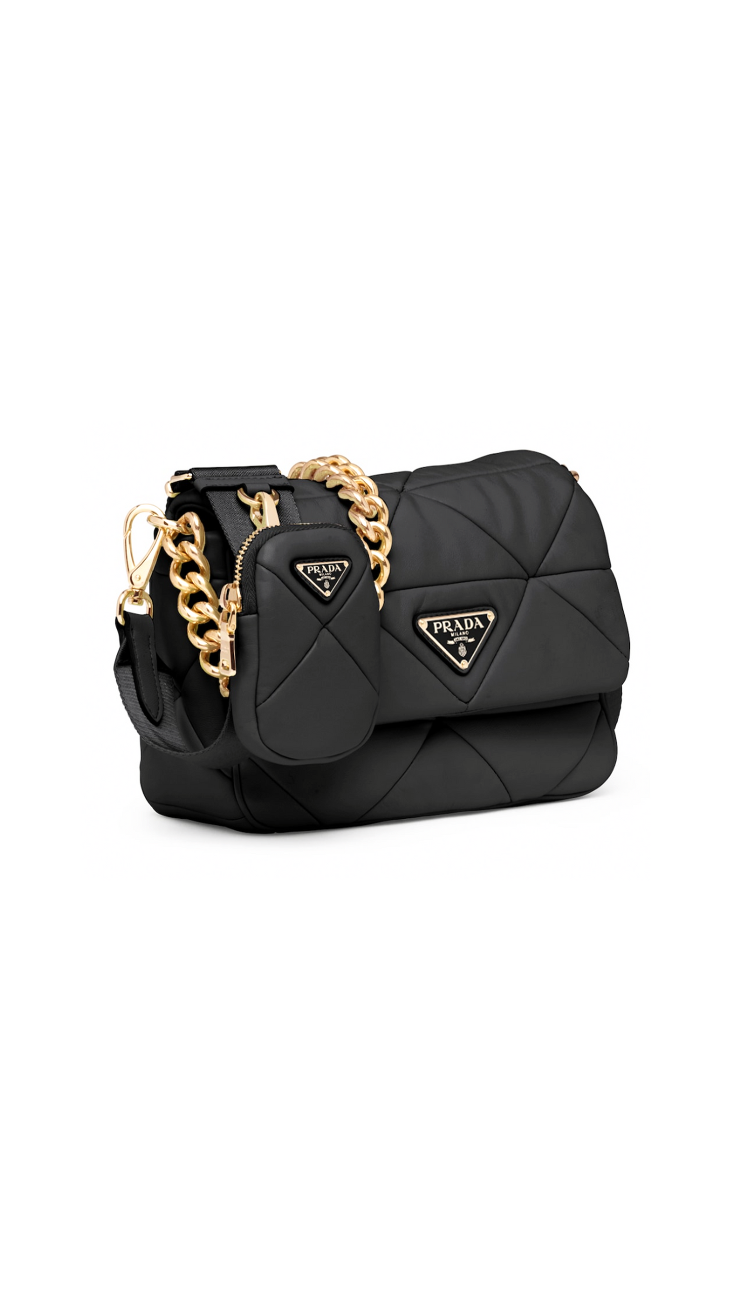 Prada System Nappa Leather Patchwork Bag - Black.