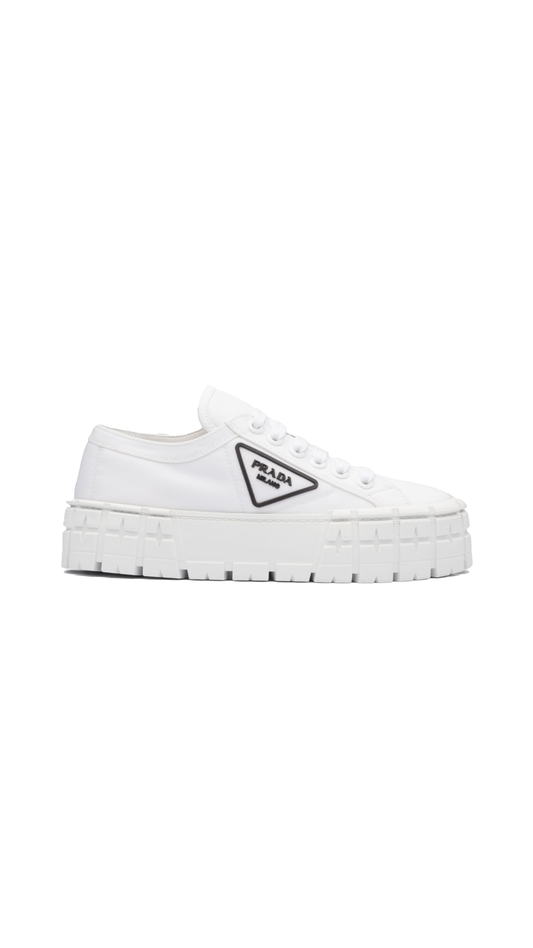 Double Wheel Nylon Gabardine Sneakers - White