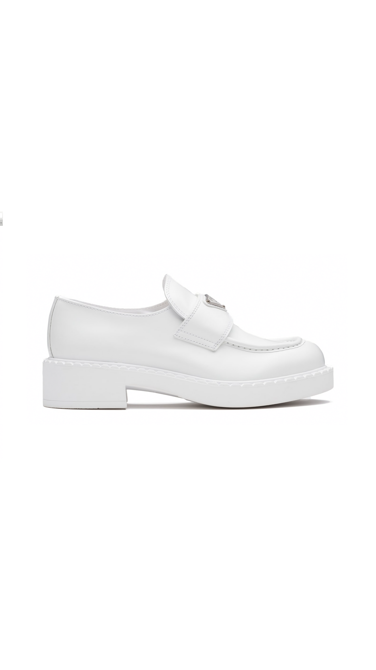 Brushed Leather Loafers - White