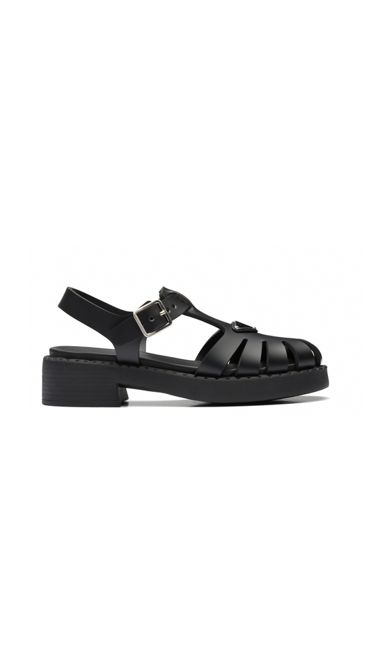 Sporty Foam Rubber Sandal - Black