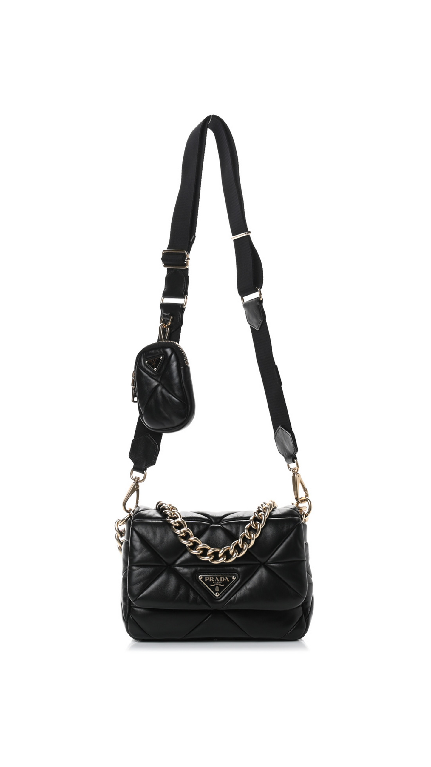 Prada System Nappa Leather Patchwork Bag - Black.