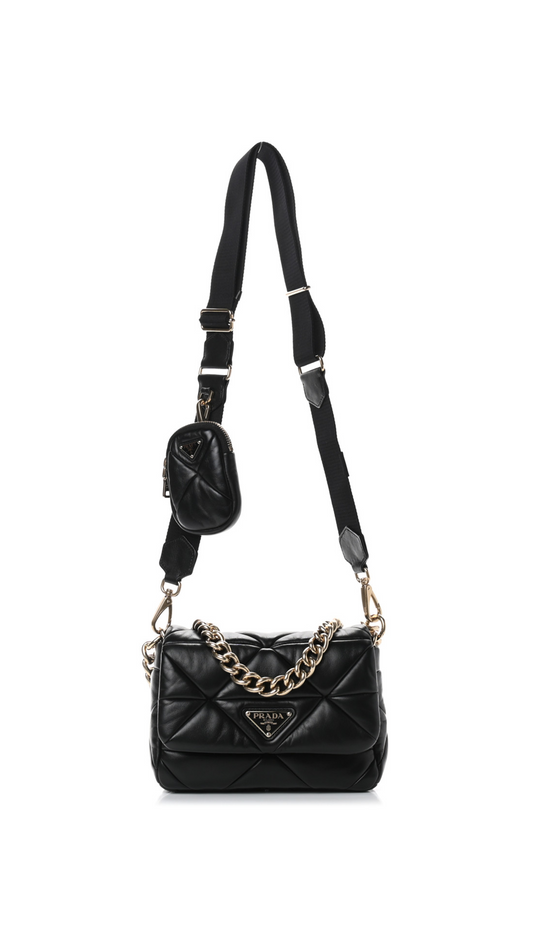 Prada System Nappa Leather Patchwork Bag - Black.