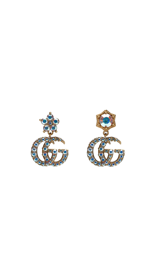 GG Crystal Double G Earrings - Antique Gold