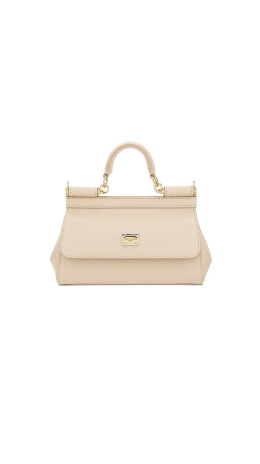 Small Sicily Bag in Dauphine Calfskin - Nude