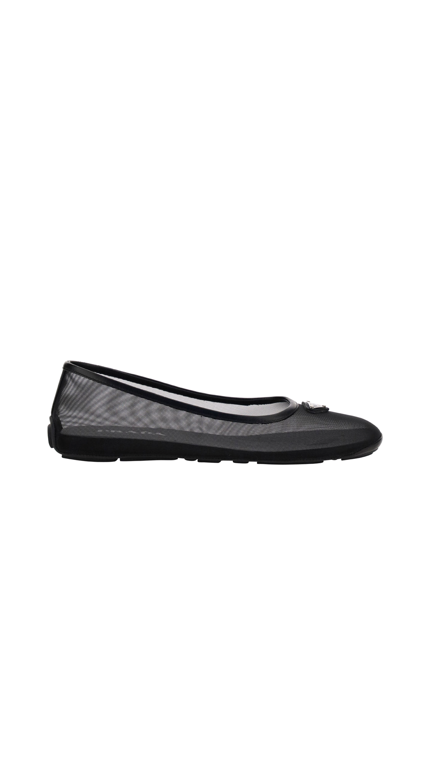 Logo Plaque & Mesh Ballerina - Black