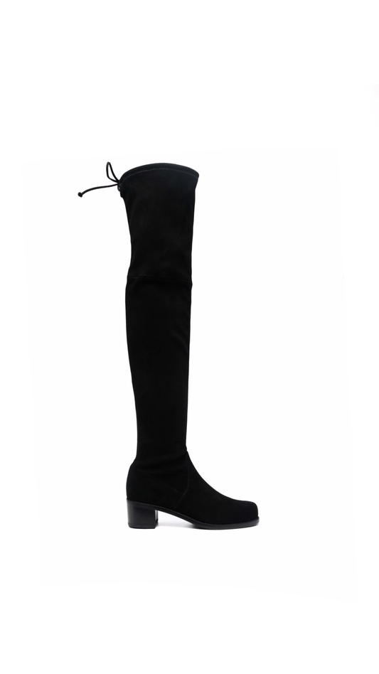 Lowland Suede Over-The-Knee Boots - Black