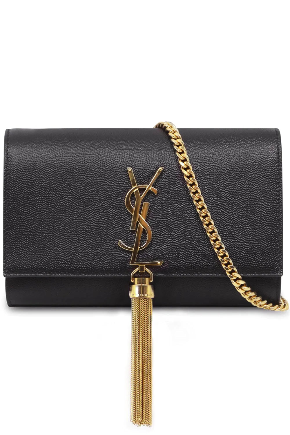 Kate Leather Wallet on a Chain - Black.