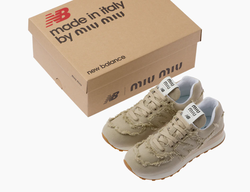 574 New Balance x Miu Miu denim sneakers - Beige