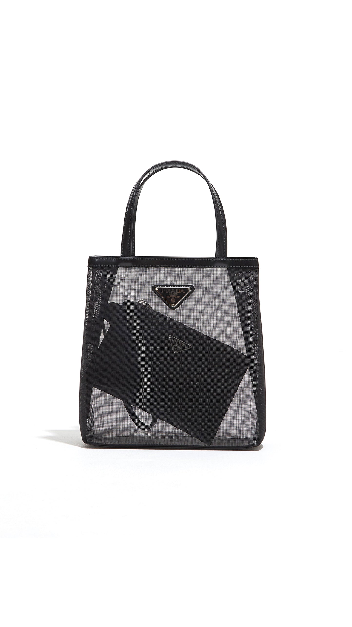 Small Mesh Tote Bag in Black - Black