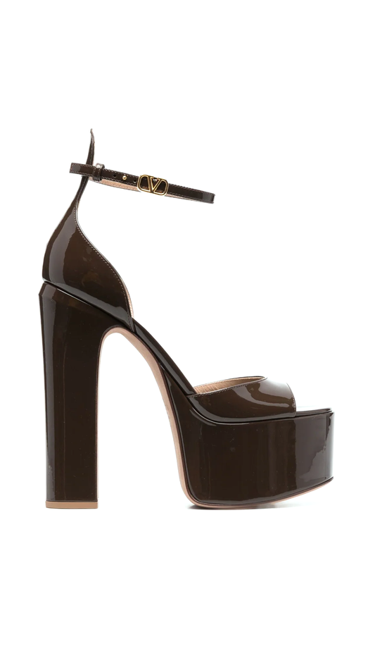 Tan-go Platform Patent Leather Sandals 155MM - Fondant