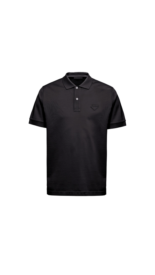 Cotton Piqué Polo Shirt - Black