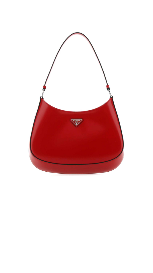 Cleo Brushed Leather Shoulder Bag - Red