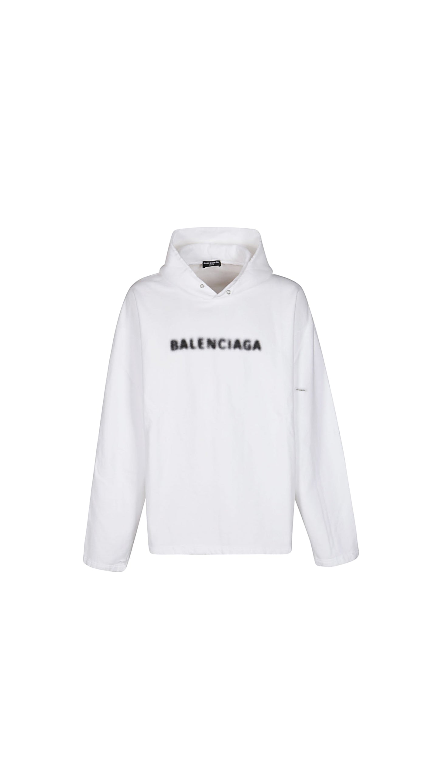 Balenciaga Logo Pixel Hoodie - White