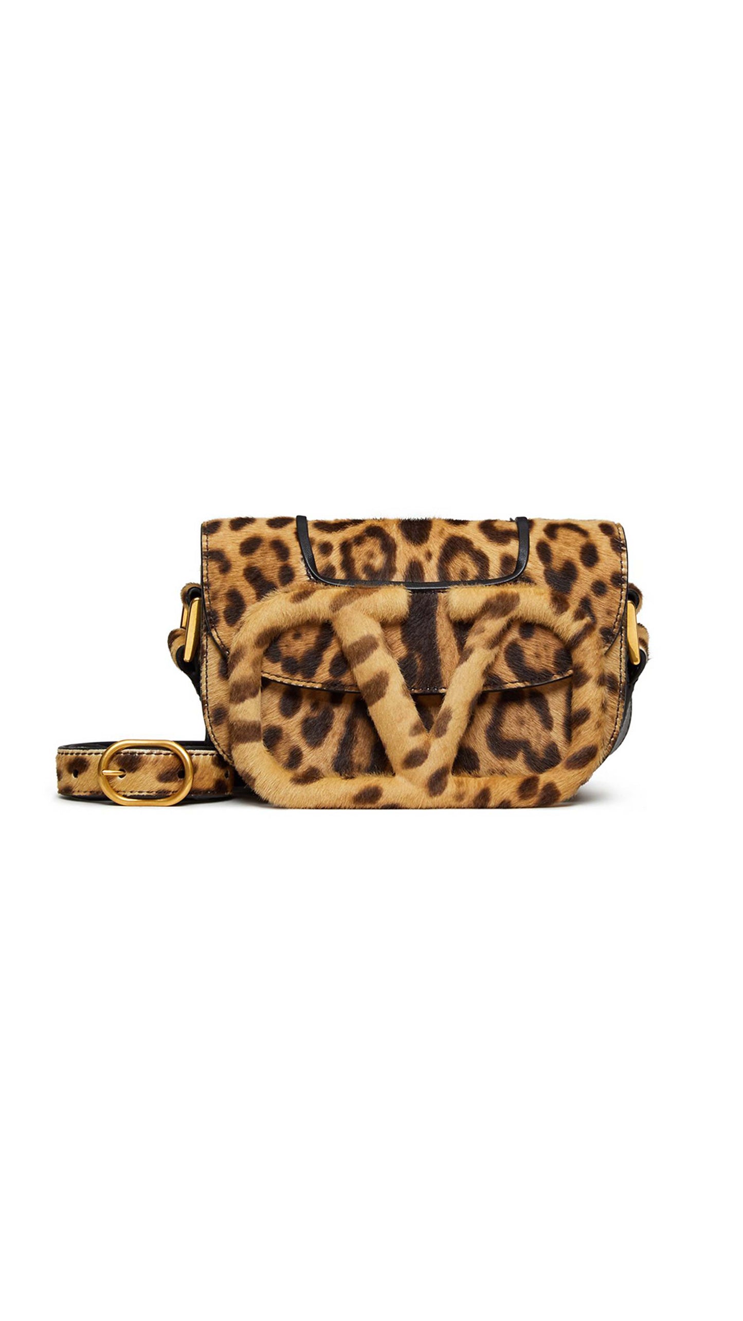 Small Supervee Calf Hair Crossbody Bag - Leopard Print