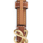 Belt in Smooth Calfskin - Tan/Gold