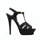Tribute Smooth Leather Platform Sandals - Black.