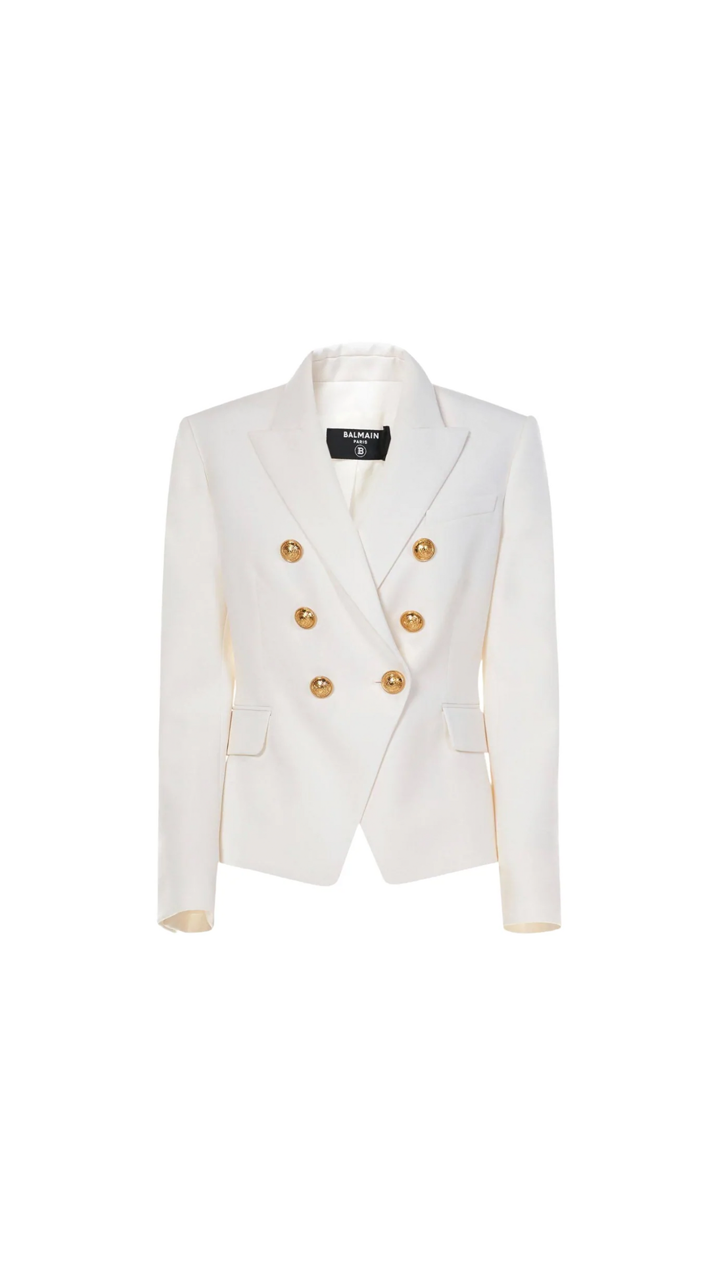 Grain de Poudre Double-Breasted Jacket - White