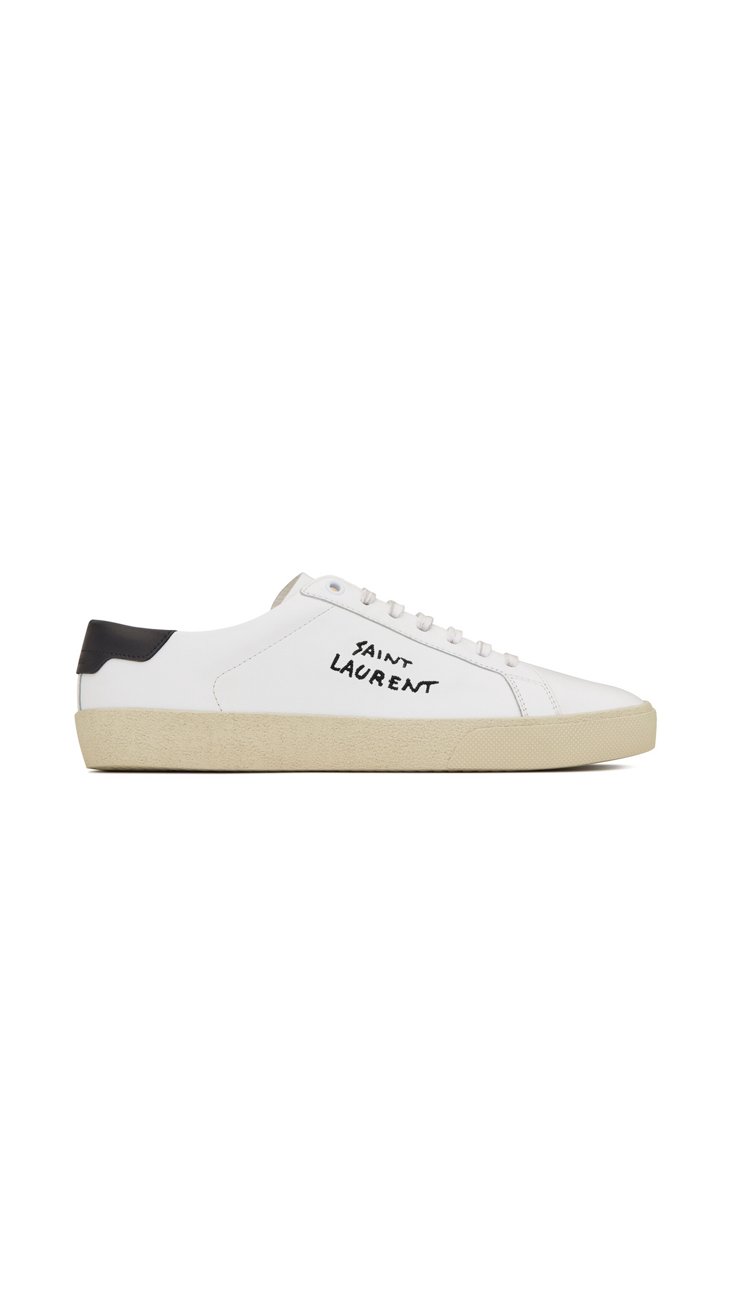 Court Classic SL/06 Embroidered Sneakers in Leather - Optic White.