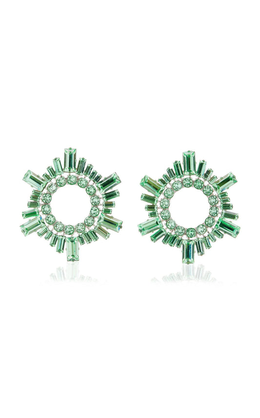 Mini Begum Crystal-embellished Earrings - Crysolite