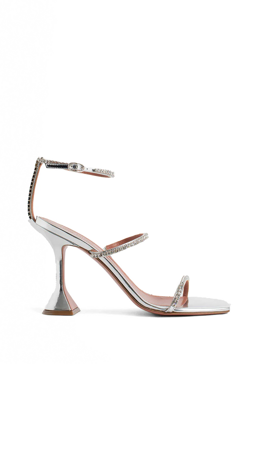 Gilda Crystal Sandal - Mirror Silver