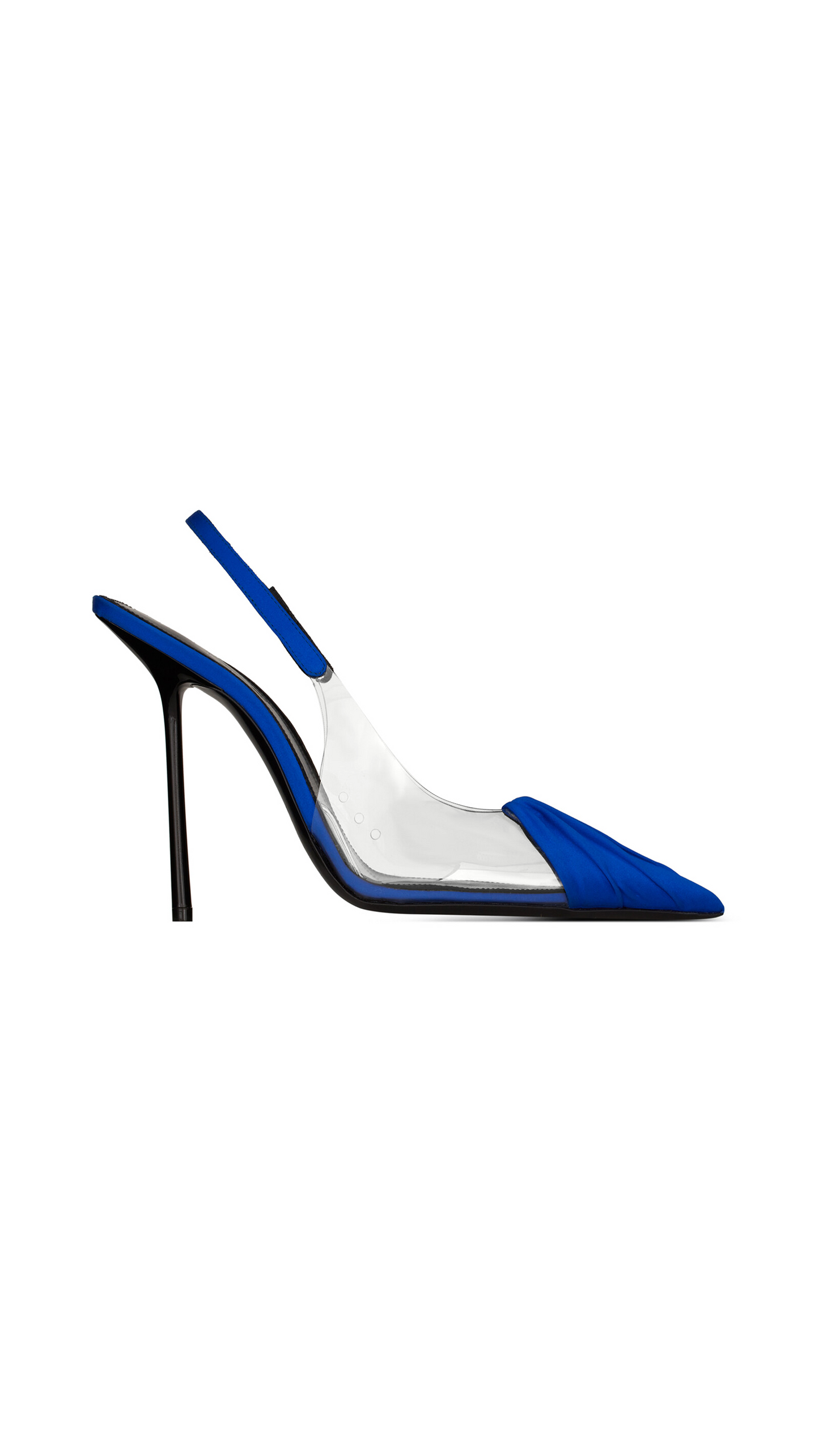 Chica Slingback Pumps In Tpu And Satin Crepe - Electric Blue
