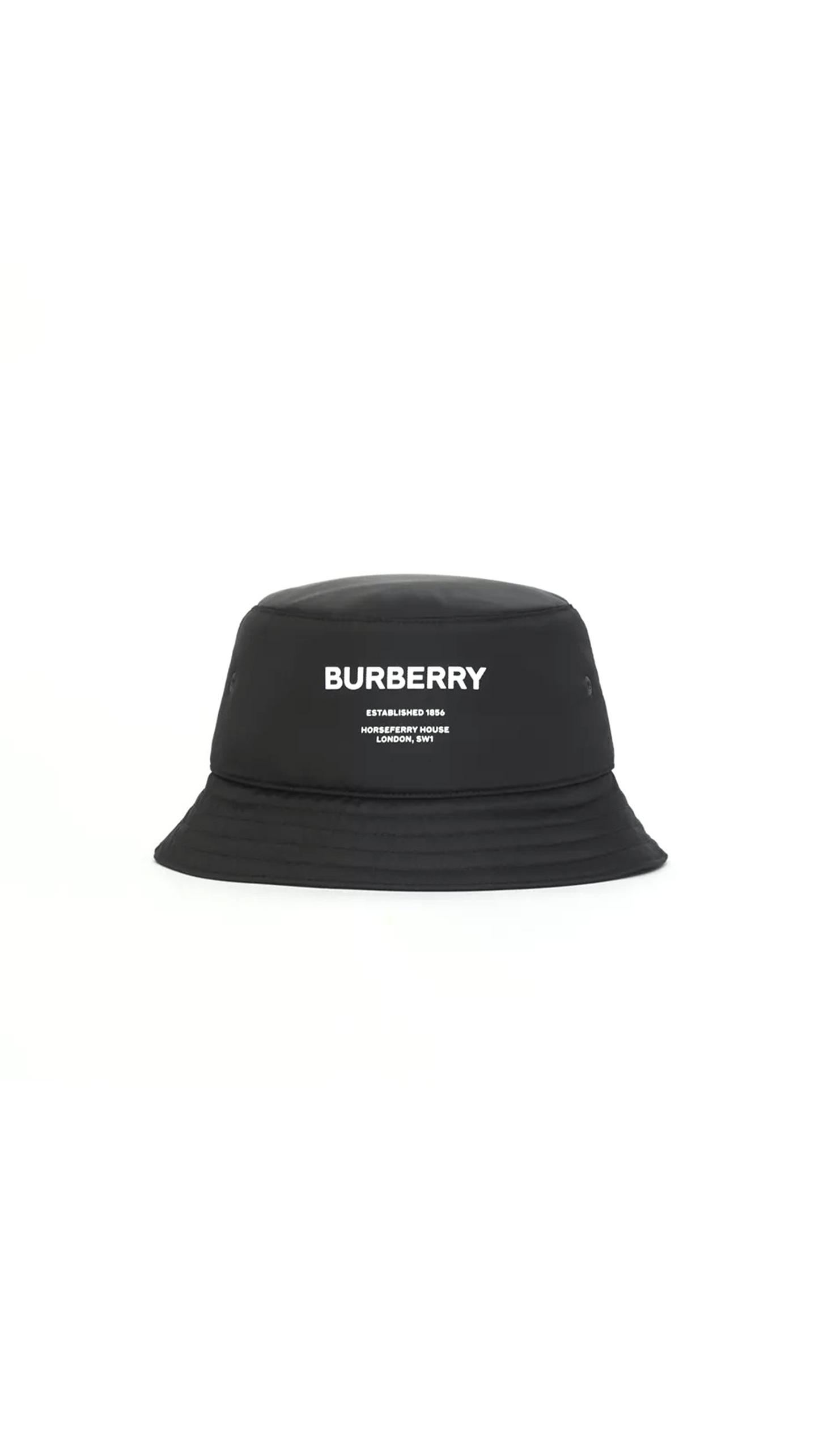 Horseferry Print Nylon Bucket Hat - Black