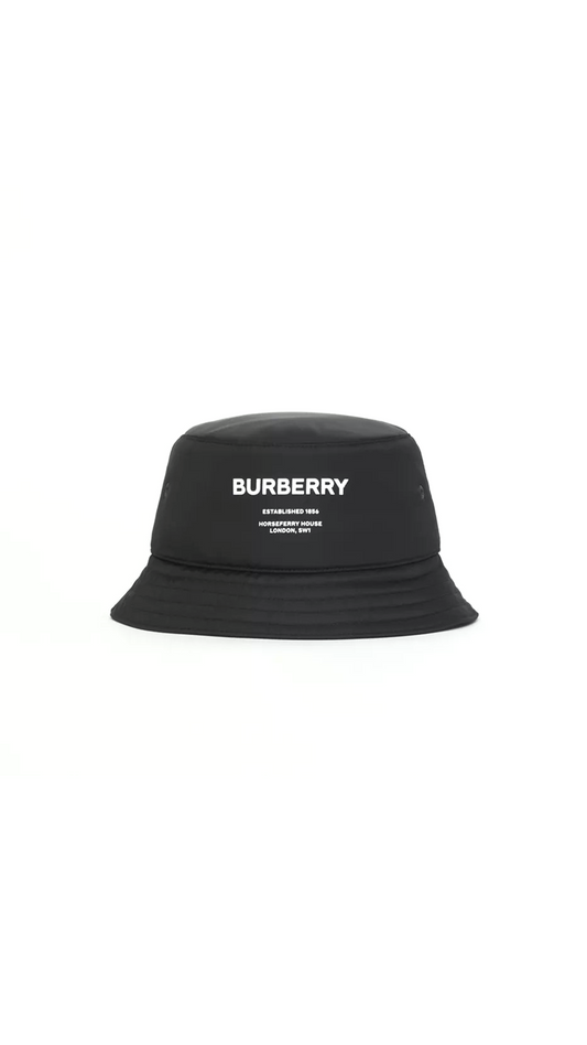 Horseferry Print Nylon Bucket Hat - Black