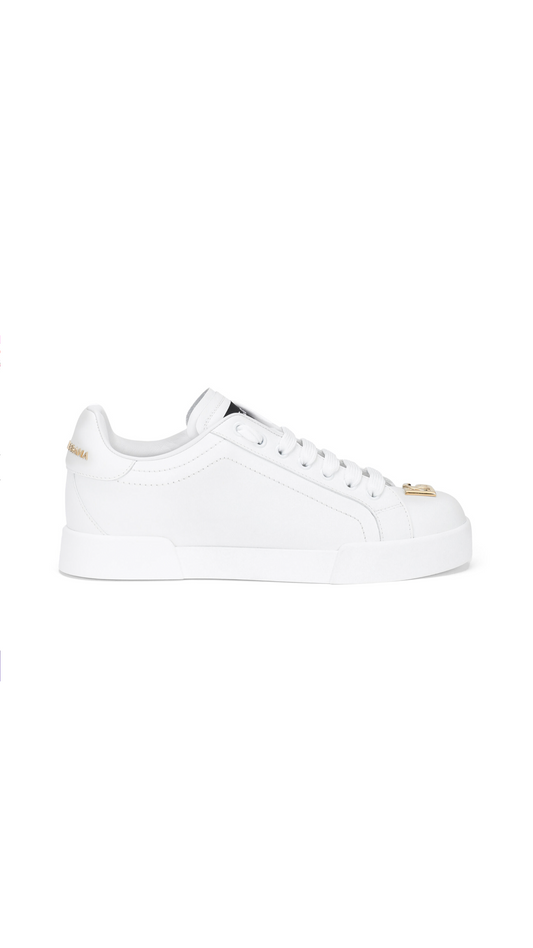 Calfskin Nappa Portofino Sneakers - White