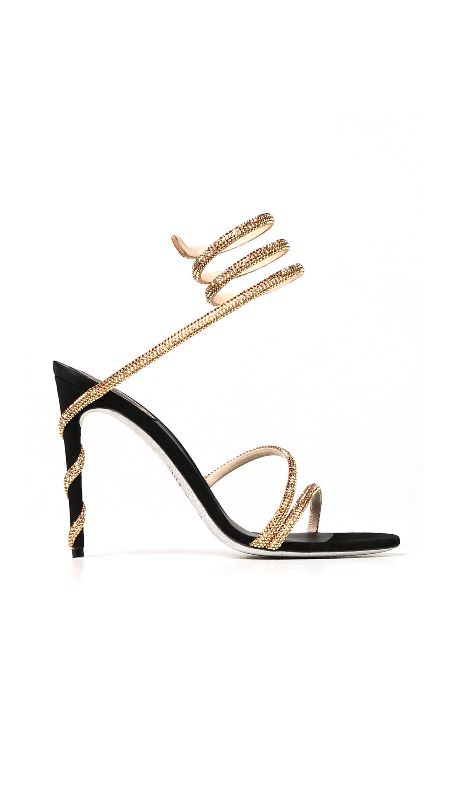 Margot Jewel Sandals Snake - Black