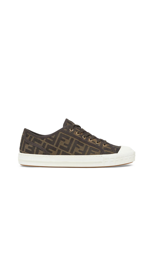 Fendi Domino Low Top Sneakers - Brown