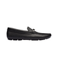Saffiano Leather Loafers - Black