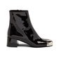 Patent Cap-Toe Ankle Booties - Black