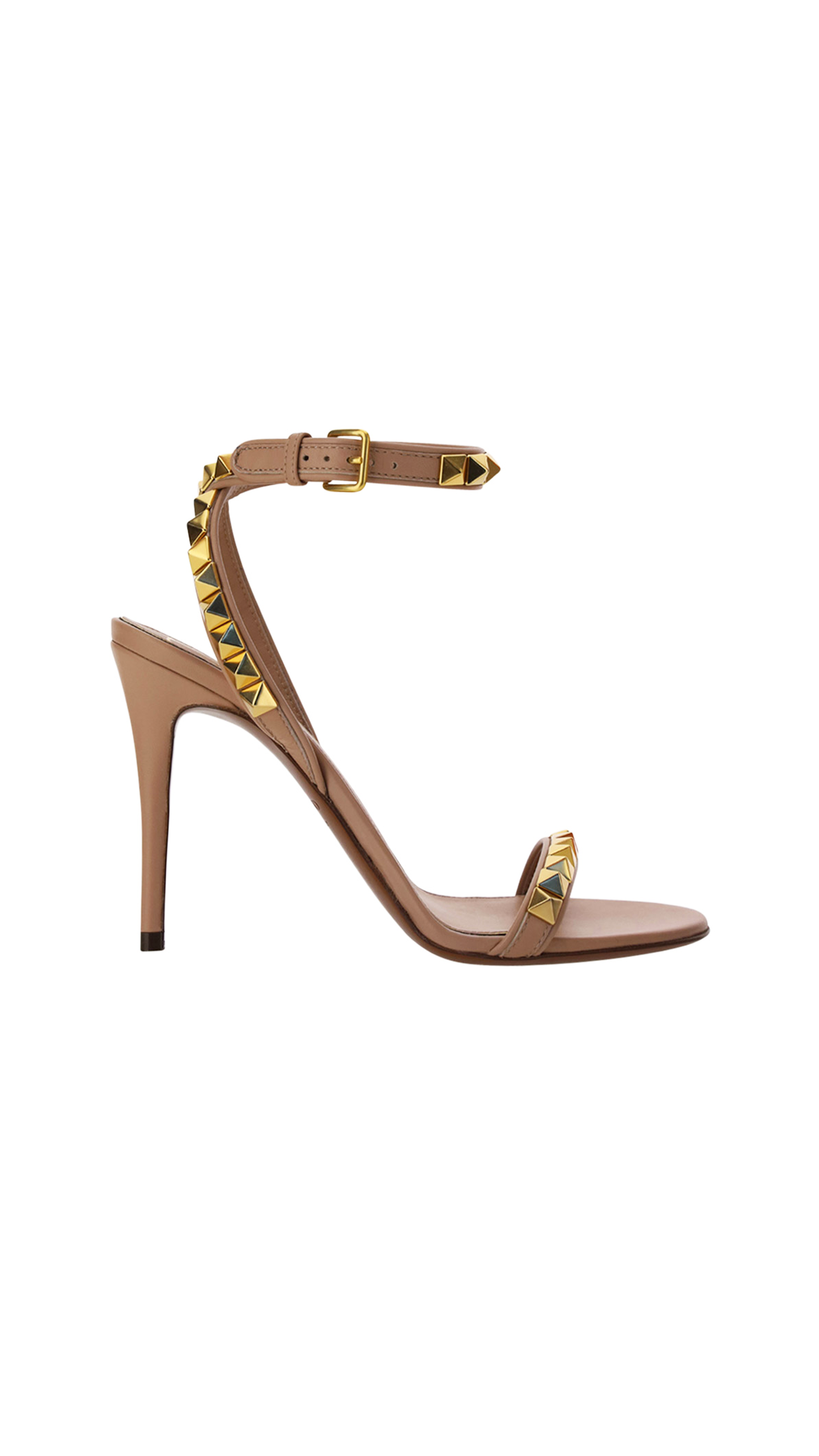 Rockstud No Limit Sandal In Nappa 100mm - Rose Cannelle