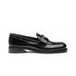 Unlined Brushed Leather Loafers - Black