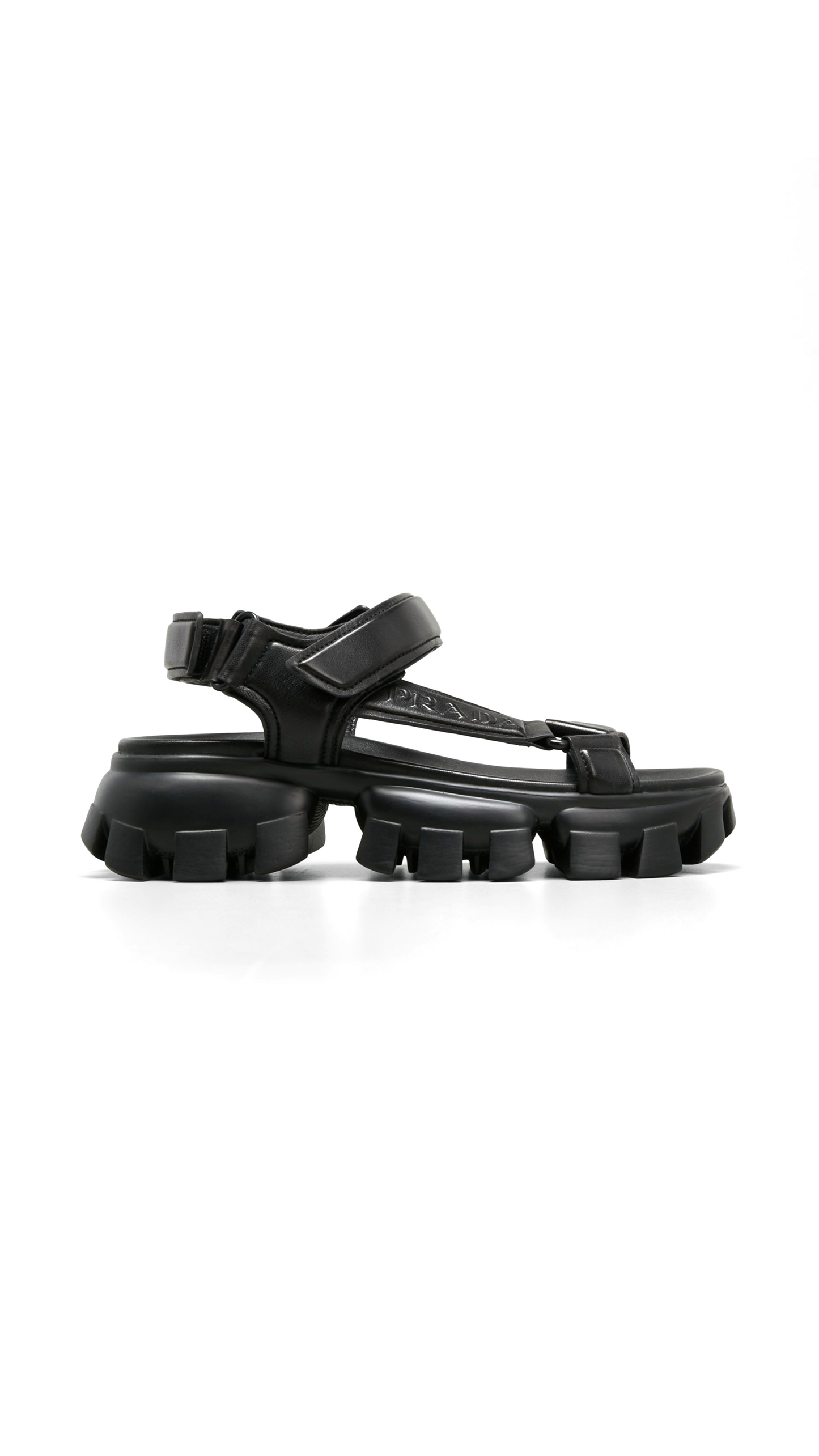 Lambskin Grip Thunder-Sole Sport Sandals - Black