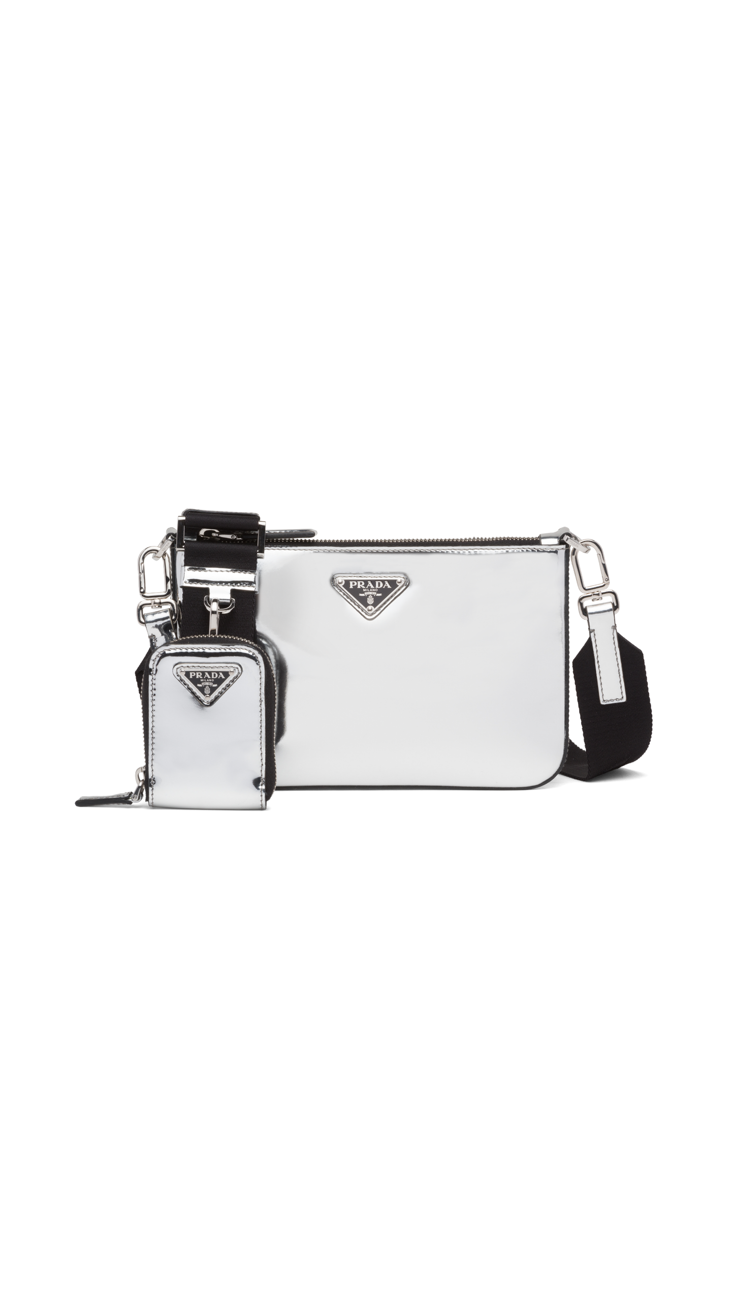 Brushed Leather Shoulder Bag - Silver