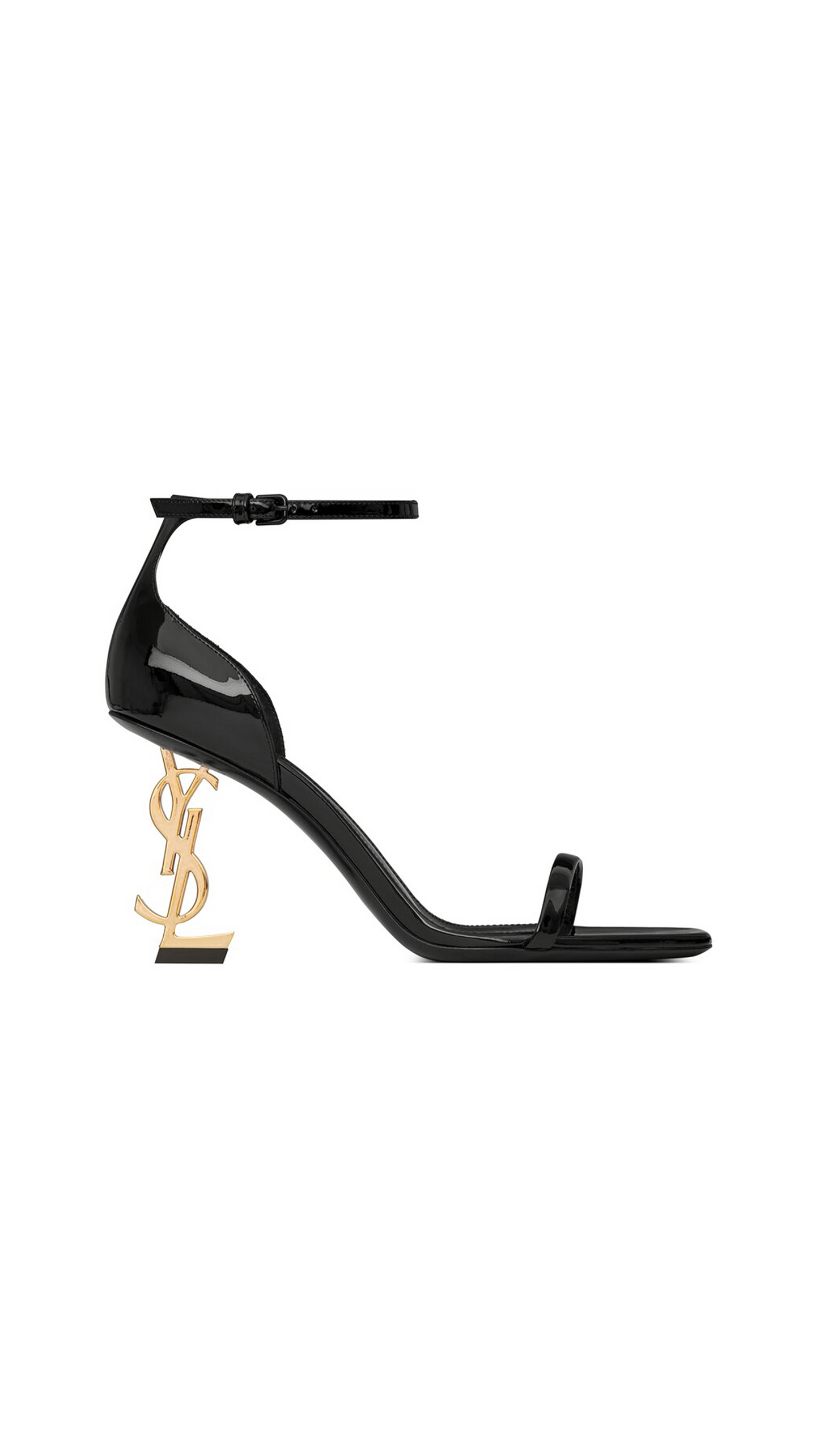 Opyum Sandals In Patent Leather With Gold-Tone Heel - Black