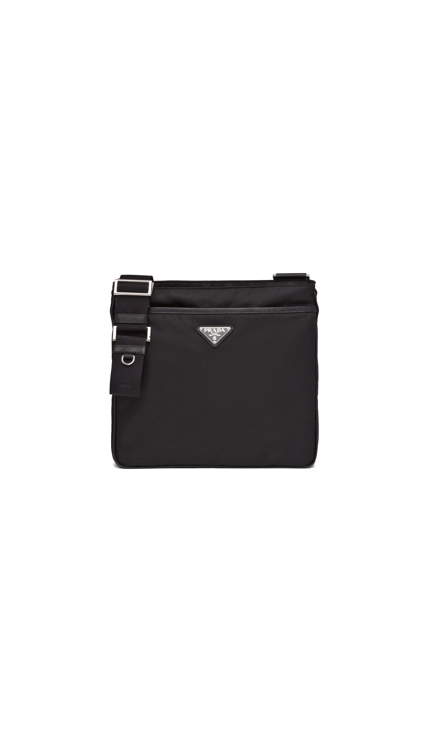 Re-Nylon and Saffiano Shoulder Bag - Black
